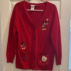 Disney Vintage Red Mickey Mouse Women's Sweater